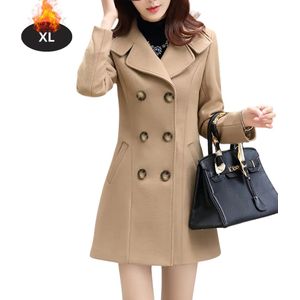 Nivard Mantel Dames - Tussenmantel - Jas - Mantelpakje - Trenchcoat - Overjas - Overcoat - Winter - Khaki - S