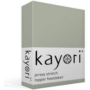 Kayori Shizu jersey stretch topper hoeslaken - Tweepersoons - Groen