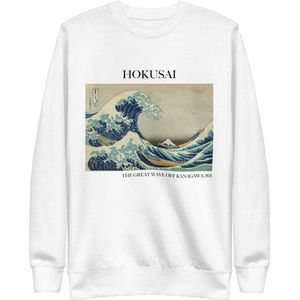 Hokusai 'De Grote Golf van Kanagawa' (""The Great Wave off Kanagawa"") Beroemd Schilderij Sweatshirt | Unisex Premium Sweatshirt | Wit | L