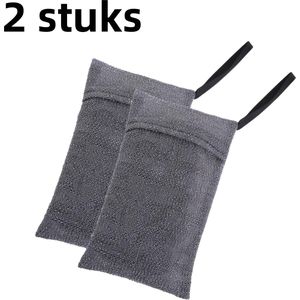 2-delig - Schuimnet - Gezichtsreiniger, Handzeep, Badzeep, Gezichtsreinigende Schuimnetzak, Badzeepzak - Grijs