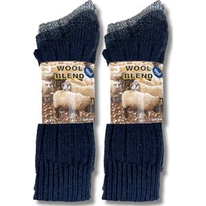 6 Paar Noorse sokken - Thermo - Blauw Mix - Maat 39/45