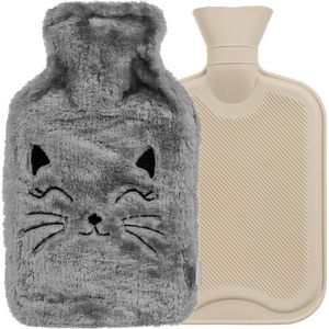 Ruhhy - Warmwaterkruik - Katopdruk - 1800ml - Met Hoes