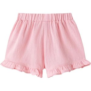 Roze short voor baby met ruche aan de afwerking 80