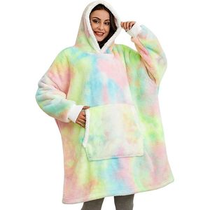 Oversized Hoodie Deken – Super Zachte Fleece Deken & Trui – One Size – Rainbow