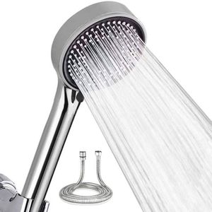 Hogedruk douchekop met slang - Waterbesparend - 5 straalsoorten - Chroom
