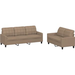 vidaXL - 2-delige - Loungeset - met - kussens - kunstleer - cappuccino