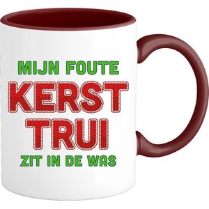 Mijn foute kersttrui zit in de was - Foute Kersttrui Kerstcadeau - Dames / Heren / Unisex Kleding - Grappige Kerst Outfit - Mok - Burgundy