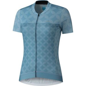 Shimano Sagami Korte Mouw Wielertrui Blauw S Vrouw