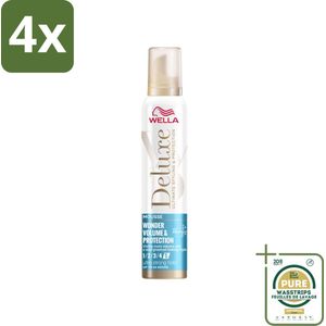 Wella – Deluxe Volume & Protection – Haarmousse – 200 ml - Voordeelverpakking - 4 stuks - Bescherming - Keratine
