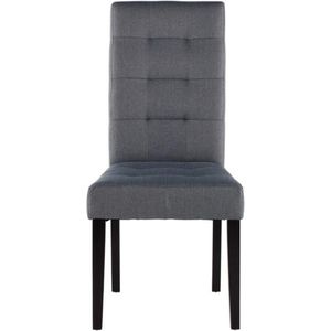 Vente-unique Set van 2 stoelen VILLOSA - grijze stof & donker houten poten L 48 cm x H 100 cm x D 61 cm