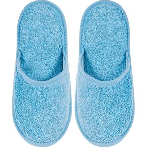 Badslippers Badstof Uni Pure met Zool Licht Blauw Maat 43 - 1 Paar