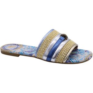 Kurt Geiger - Slippers - Beige - Multicolor - Synthetisch - Drakenversiering