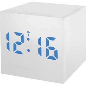 Bresser MyTime - WAC DCF Radiogestuurde Wekker - Wit/Blauw