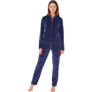 Merry Style – Dames Huispak – Vrijetijdspak – Velours – MS-MG-SUIT5-n – Donkerblauw/roze – XXXXXL