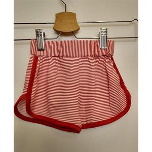 Meisjes korte broek Happy rood wit Maat 98/104