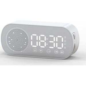 Wekkerradio - Bluetooth-luidspreker met LED-spiegeldisplay - Radio en weersvoorspelling - Twee alarmen met hoog volume - Perfect voor diepe slapers
