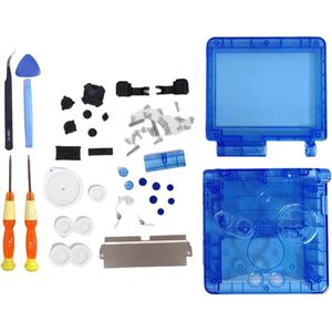 Brenzoos - Behuizing Gameboy Advance SP Console, Transparant Blauw met Knoppen en Schroeven, Reparatie Onderdelen