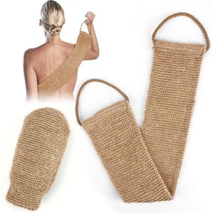 Dubbelzijdige exfoliërende zeepband - Natuurlijke loofah scrubber - Bruin - Voor baden en wassen