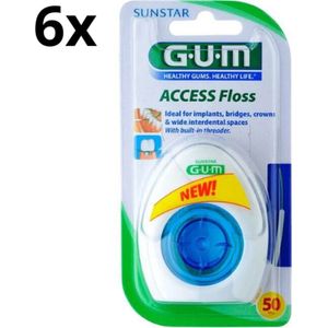 GUM Access Floss Tandzijde - 6 x 50 stuks - Voordeelverpakking