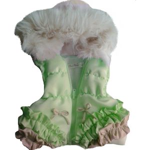 Maat 62 Bodywarmer met imitatiebont voor baby en kind zomerjas met strikjes en ruches