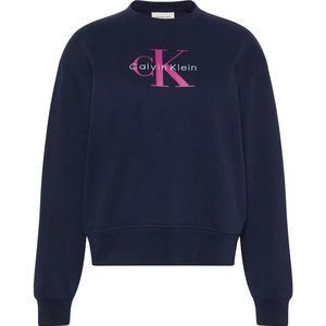 Calvin Klein Jeans - Sweatshirt - Navy - Fuchsia - Wit