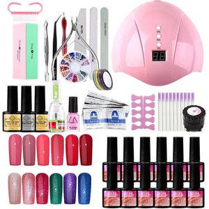 NAXSIR 12 Kleuren Gel Nagellak Set - Professionele Starter Kit voor Thuis Manicure - Inclusief Basis & Top Coat - UV/LED Lamp