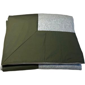 DevoHome Olive Hennep Dekbed Bedsprei - Hennepvezel en Cotton - All in One Dekbed zonder overtrek - Anti Allergie Dekbed - Anti-Huisstofmijt - Ademend - Wasbaar - Gekleurd dekbed Groen en grijs 215x200 cm
