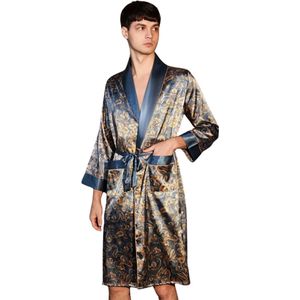 Nivard Satijnen Badjas Heren - Kimono - Kamerjas - Satijn - Ochtendjas - Pyjama - Maat XL