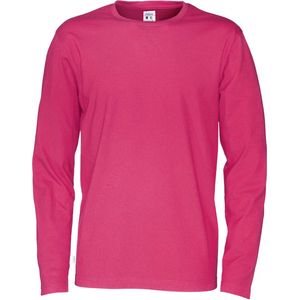 Cottover T-SHIRT LONG SLEEVE MAN - GOTS GECERTIFICEERD 141020 - Fuchsia - 4XL