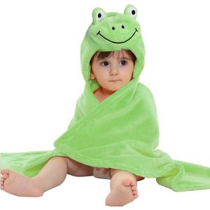 BoefieBoef Kikker 2-in-1 Fleece Badcape & Wikkeldeken voor Baby's/Peuters met Dierencapuchon: Warm, Zacht & Comfortabel - Ideaal als Kraamcadeau – Groen