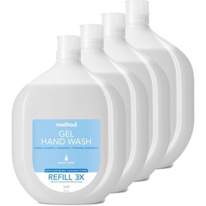 Method Sweet Water - Handzeep - Voordeelverpakking 4 x 1 L - Plantaardig & Biologisch afbreekbaar - gerecycleerde flacon