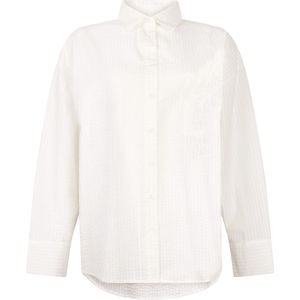 Hunkemöller Pyjamatop Katoen Seersucker Wit XS