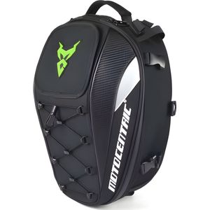 CarryQuest® - Motor Rugzak - Motor Zadeltas en Motor Rugzak in 1 - Motorhelm Tas - Motorhelm - Motorhelm Rugzak - Motorhelm Tassen - Carbon - 48L - Staarttas - Rugzak - Handtas - Schoudertas - Oxford - Carbonvezel - Bevestigingsriem - Groen