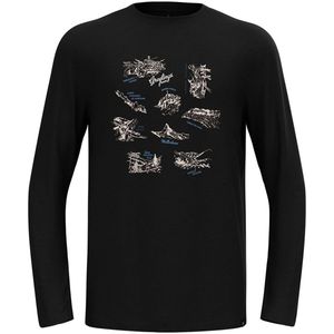 Odlo - Merino 200 Tourist - Lange Mouwen Basislaag - Zwart