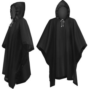 Herbruikbare waterdichte regenponcho regenjas - uniseks voor heren en dames, kamperen, wandelen, reizen, fietsen
