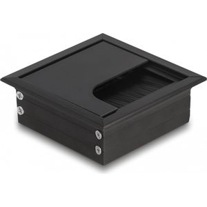 Kabeldoorvoer voor tafelinbouw met borstel 80 x 80 x 28 mm zwart