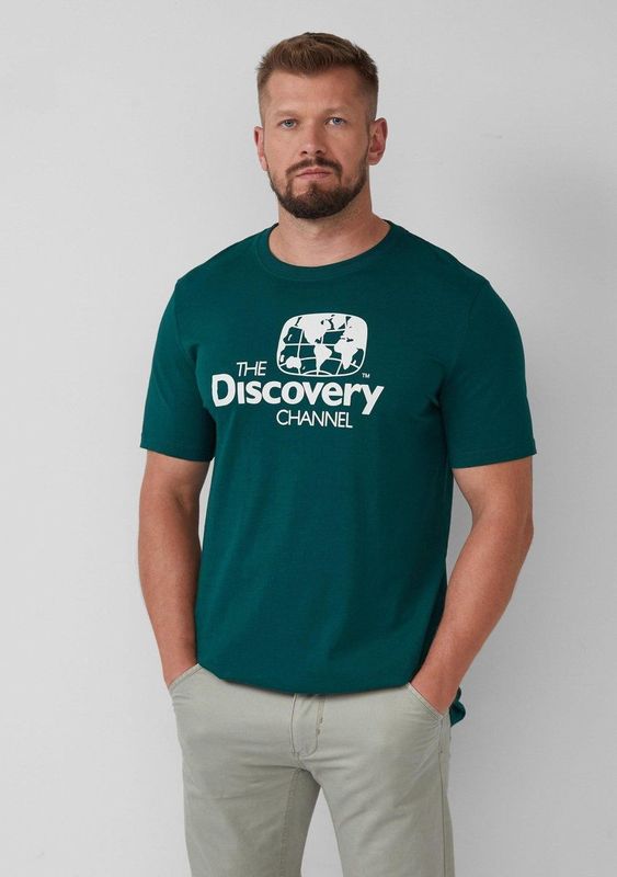 s.Oliver - T-Shirt - Katoen - Normale Pasvorm - Discovery™ Print