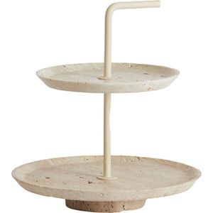 Light & Living - Etagere - Bruin - Ø24x26cm - CAGLIO travertin zand+crème