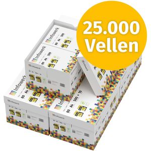 Infowerk Printerpapier kopieerpapier 25000 vellen 50 x 500 A4 80g premium wit PEFC-gecertificeerd