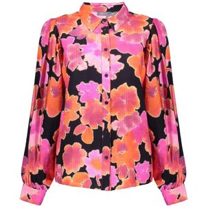 Geisha - Blouse Floral - Roze/Zwart - Dames