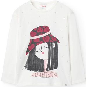 Boboli Stretch Knit T-shirt Met Lange Mouwen Wit 4 Years Meisjes
