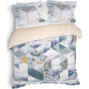 Heckett Lane - Carey - Dekbedovertrek - Storm Blue - Katoen Satijn