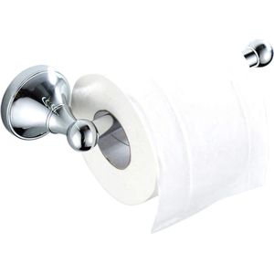 Toiletpapierhouder zonder deksel messing badkamer wc-rolhouder wandmontage, gepolijst chroom