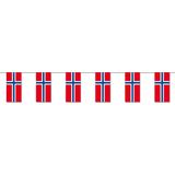 Papieren slinger Noorwegen 4 meter - Noorse vlag - Supporter feestartikelen - Landen decoratie/versiering