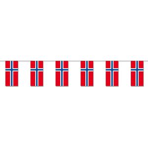 Papieren slinger Noorwegen 4 meter - Noorse vlag - Supporter feestartikelen - Landen decoratie/versiering