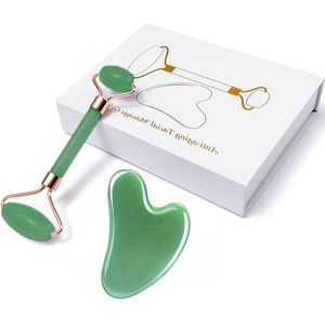 EGoods - Jade Gua Sha Tool voor Gezichtsverzorging en Ontspanning van Wallen - Natuurlijke Steen - Anti-Rimpel Behandeling