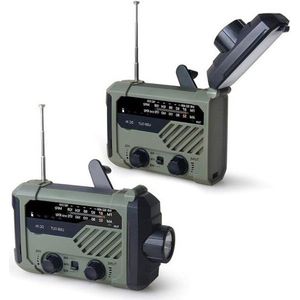 oCreon Solar Noodradio Survival - Draagbare AM/FM Generator Radio met Zwengel - Professionele Apparatuur
