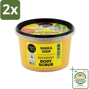 Organic Shop - Organic Mango & Sugar Body Scrub - Peeling en Geur - 250 ml - Voordeelverpakking - 2 stuks - Body scrub - Huidvernieuwing
