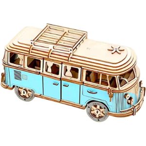 Volkswagen Bus Modelbouwpakket - Houten Bouwset zonder Lijm of Schaar - DIY - Voor volwassenen