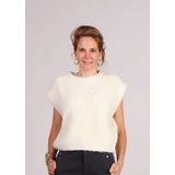 FRNCH - Jasmin Spencer - Offwhite - Mouwloze Trui - Bouclé Knit